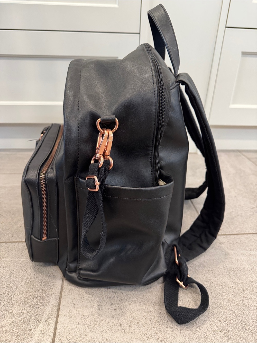 Skip Hop Black Faux Leather Diaper Bag - Picture 5 of 7